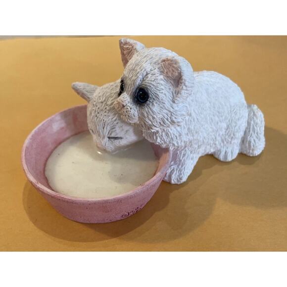 Vtg Stone Critters Figurine Kits & Milk Drinking Milk Made In USA UDC 1992 - Picture 1 of 7